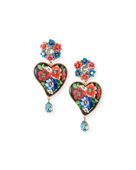 dolce gabbana flower earrings|dolce and gabbana heart earrings.